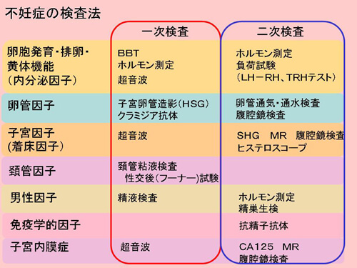 不妊症の検査図解